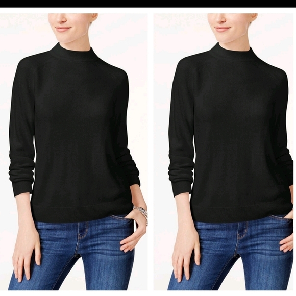 KAREN  SCOTT  CHIC  LUX SOFT  MOCK  NECK  SWEATER  PULLOVER TOP  Sz XL  NWT - Picture 1 of 9